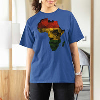 Black History Month T Shirt For Women Pan African Africa Map Black Pride - Wonder Print Shop