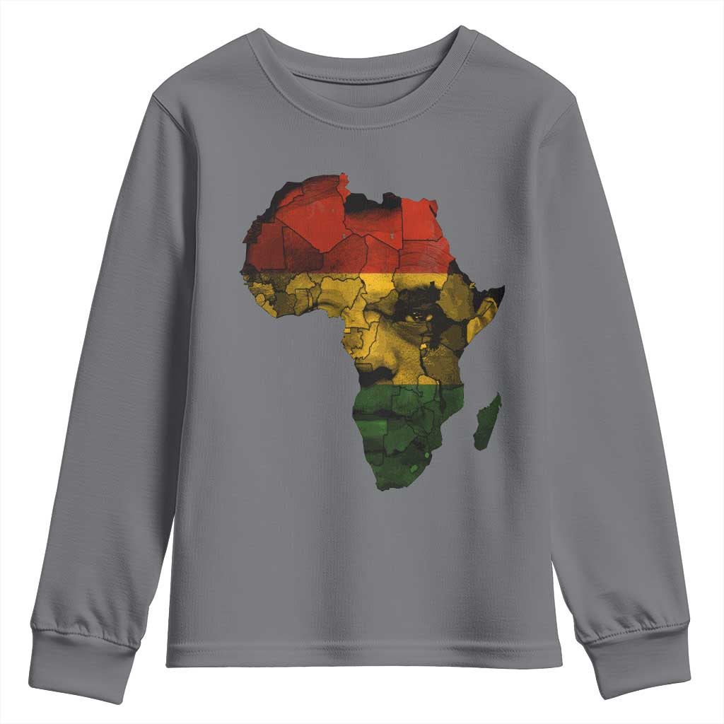 Black History Month Youth Sweatshirt Pan African Africa Map Black Pride - Wonder Print Shop