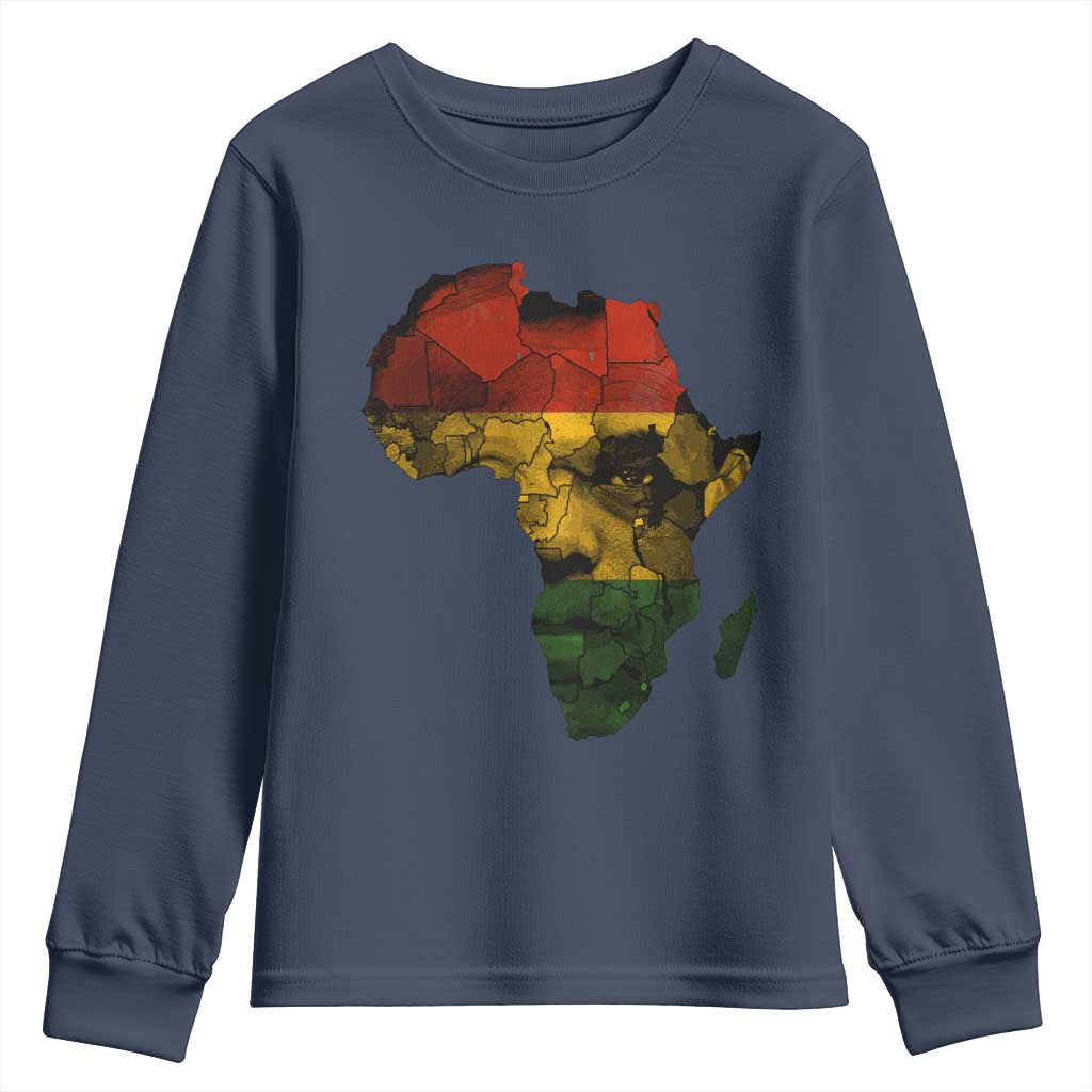 Black History Month Youth Sweatshirt Pan African Africa Map Black Pride - Wonder Print Shop