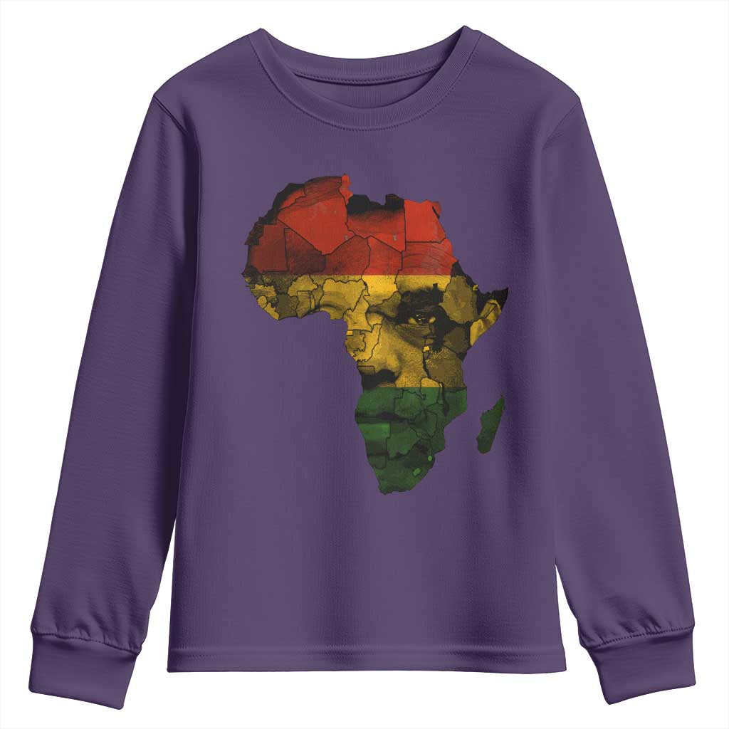 Black History Month Youth Sweatshirt Pan African Africa Map Black Pride - Wonder Print Shop
