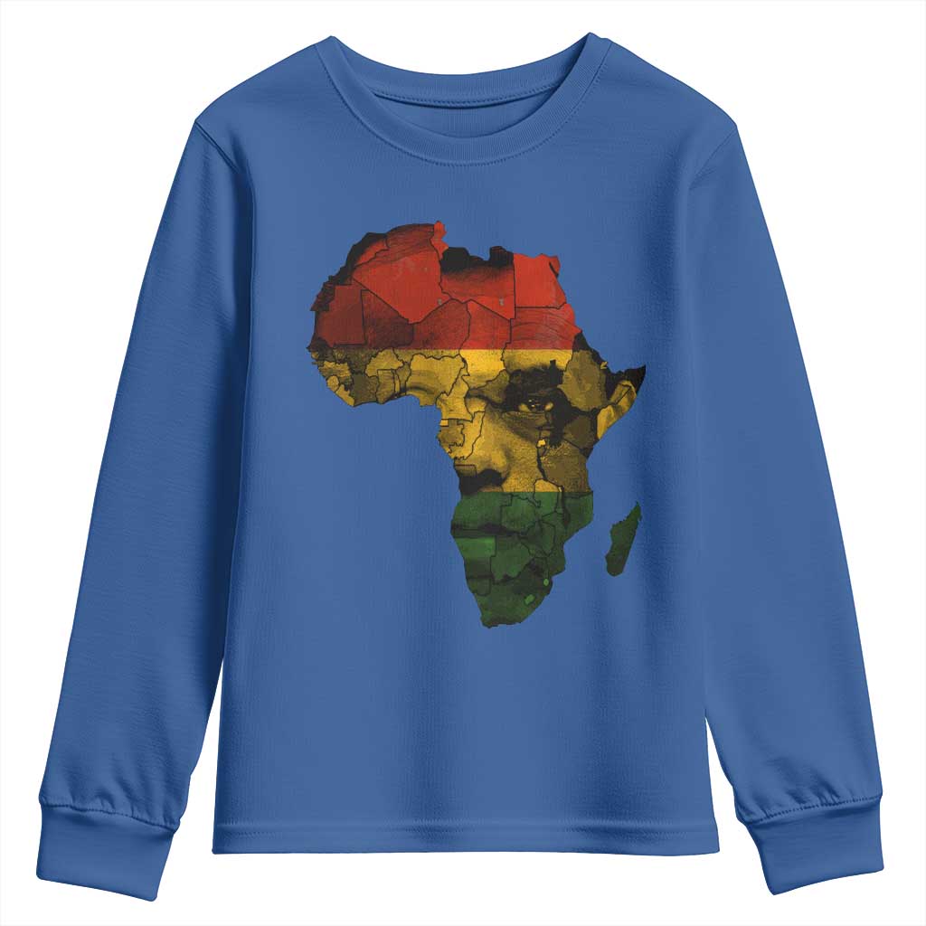 Black History Month Youth Sweatshirt Pan African Africa Map Black Pride - Wonder Print Shop
