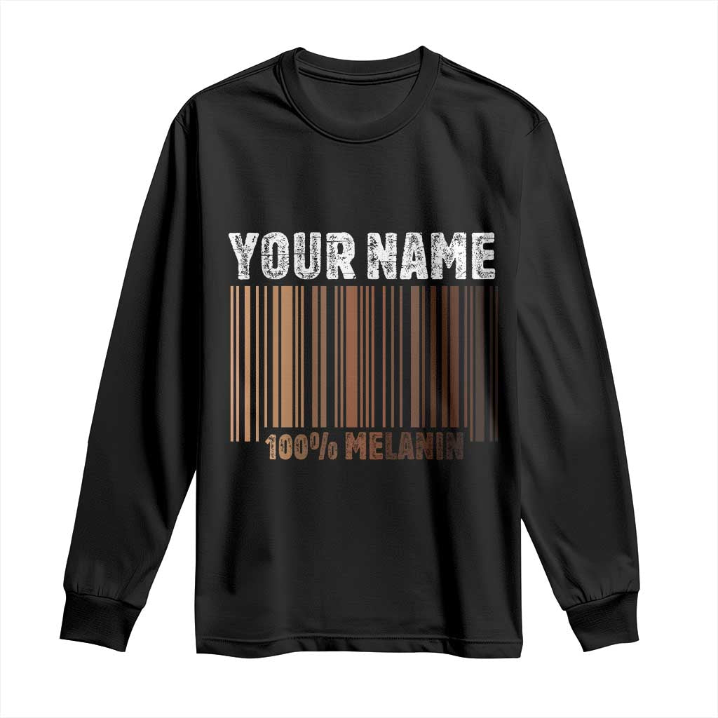 Personalized Gifts Black Pride Long Sleeve Shirt Custom Name Melanin BLM African History Gift