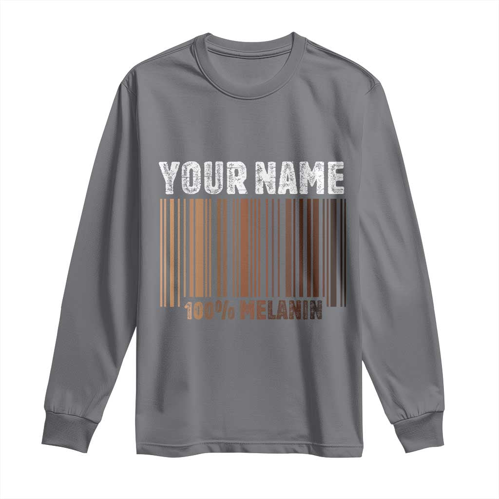 Personalized Gifts Black Pride Long Sleeve Shirt Custom Name Melanin BLM African History Gift