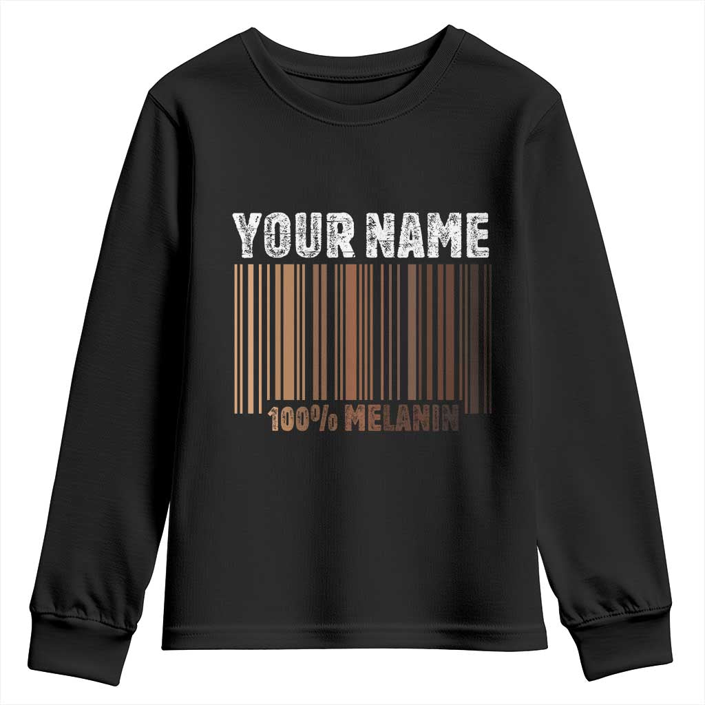 Personalized Gifts Black Pride Youth Sweatshirt Custom Name Melanin BLM African History Gift