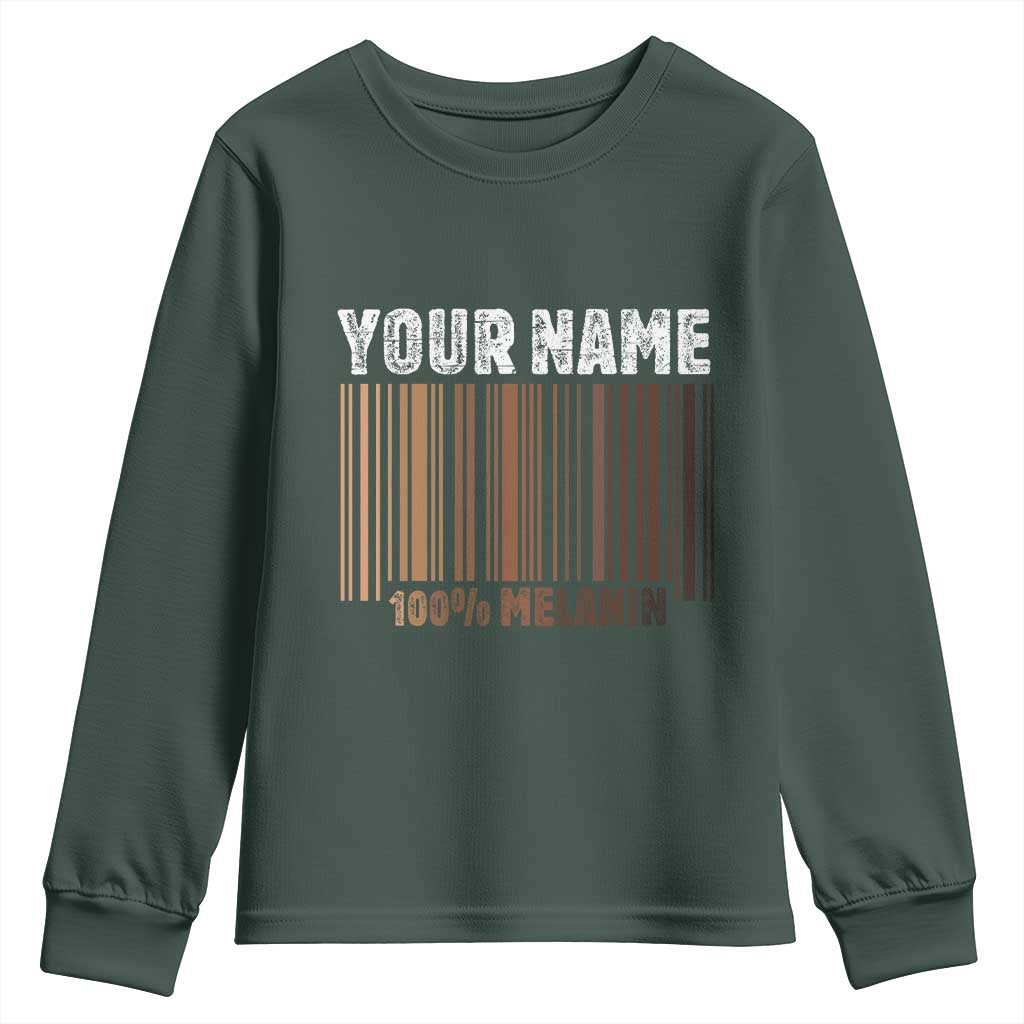 Personalized Gifts Black Pride Youth Sweatshirt Custom Name Melanin BLM African History Gift