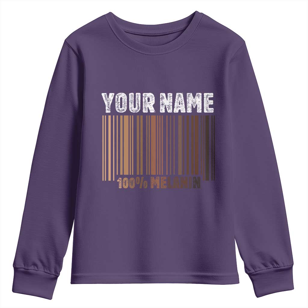 Personalized Gifts Black Pride Youth Sweatshirt Custom Name Melanin BLM African History Gift