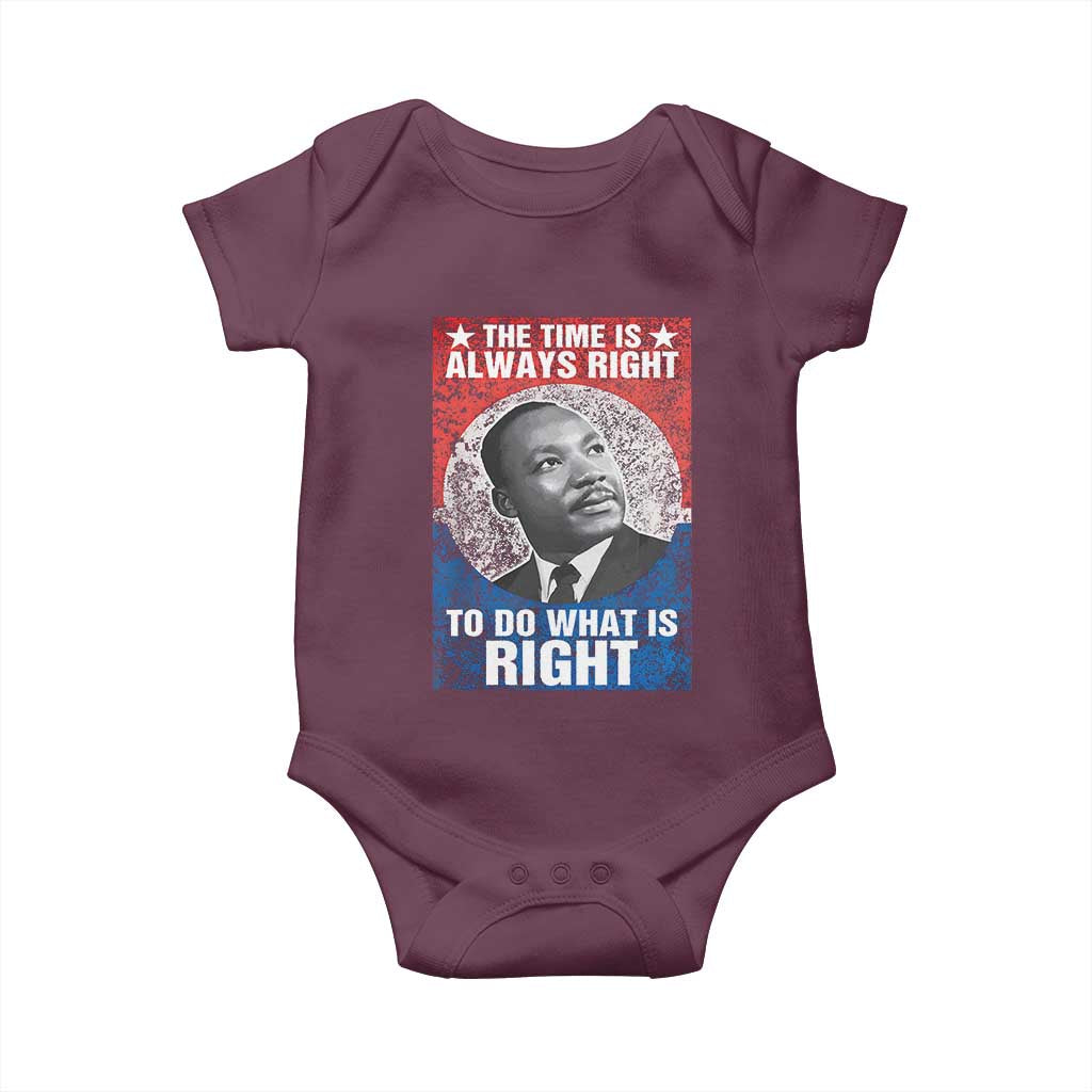 Martin Luther King Jr. Baby Onesie The Time Is Always Right Civil Rights Black History Month MLK Day