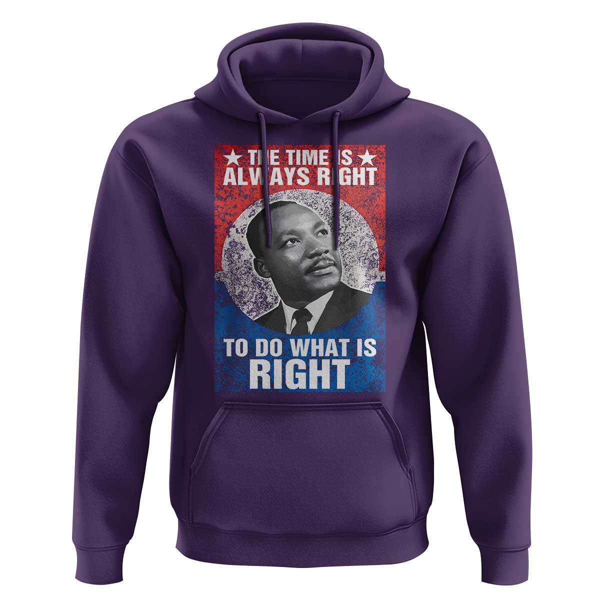 Martin Luther King Jr. Hoodie The Time Is Always Right Civil Rights Black History Month MLK Day