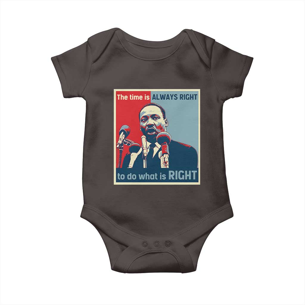 Martin Luther King Baby Onesie The Time Is Always Right Civil Rights Black History MLK Day