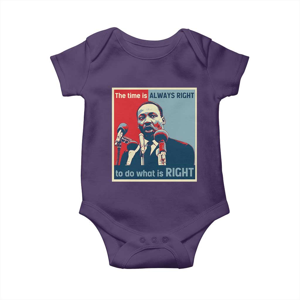 Martin Luther King Baby Onesie The Time Is Always Right Civil Rights Black History MLK Day