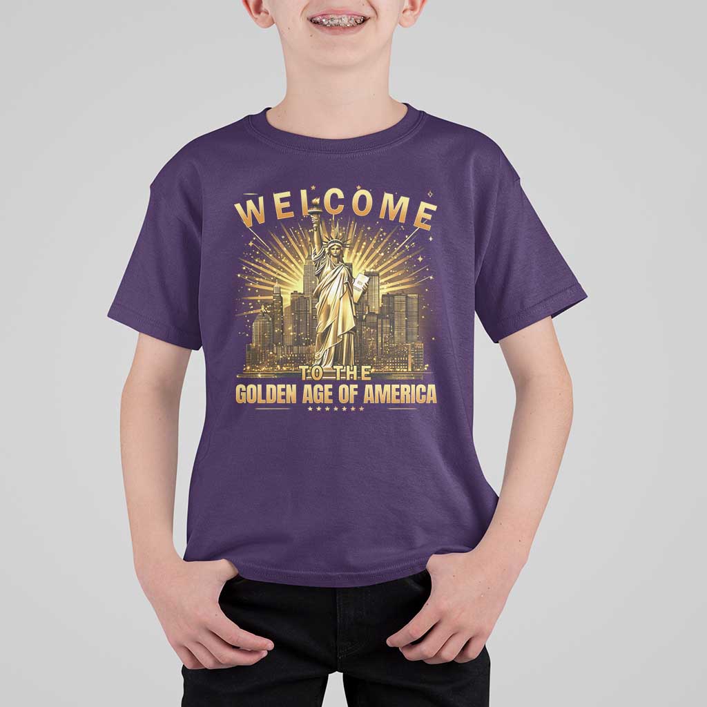 America's Golden Age Statue Of Liberty T Shirt For Kid