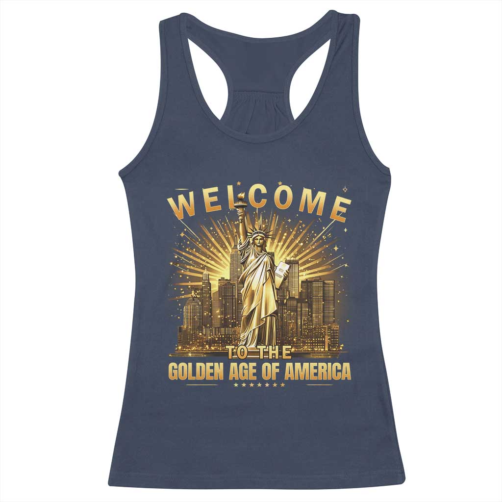 America's Golden Age Statue Of Liberty Racerback Tank Top