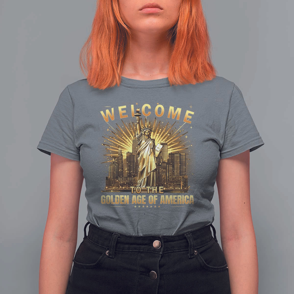 America's Golden Age Statue Of Liberty T Shirt For Women