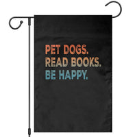 Dog Book Lovers Garden Flag Retro Pet Dogs Read Books Be Happy