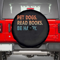 Dog Book Lovers Spare Tire Cover Retro Pet Dogs Read Books Be Happy