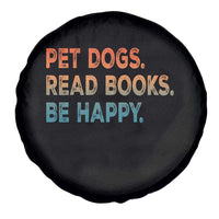Dog Book Lovers Spare Tire Cover Retro Pet Dogs Read Books Be Happy