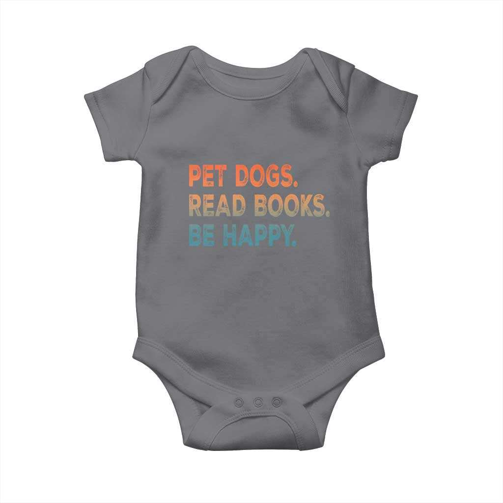 Dog Book Lovers Baby Onesie Retro Pet Dogs Read Books Be Happy