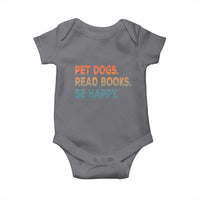 Dog Book Lovers Baby Onesie Retro Pet Dogs Read Books Be Happy