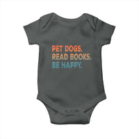 Dog Book Lovers Baby Onesie Retro Pet Dogs Read Books Be Happy