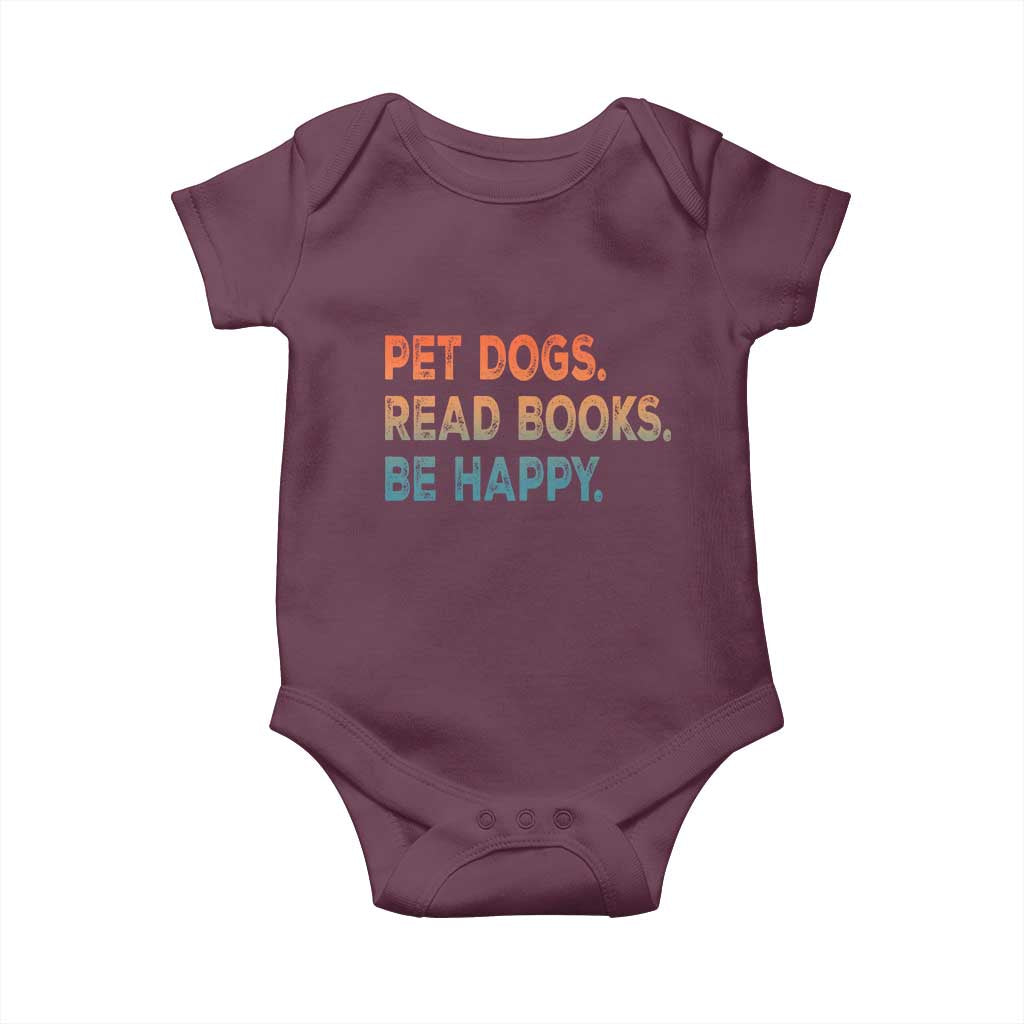 Dog Book Lovers Baby Onesie Retro Pet Dogs Read Books Be Happy