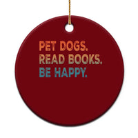 Dog Book Lovers Ceramic Ornament Retro Pet Dogs Read Books Be Happy