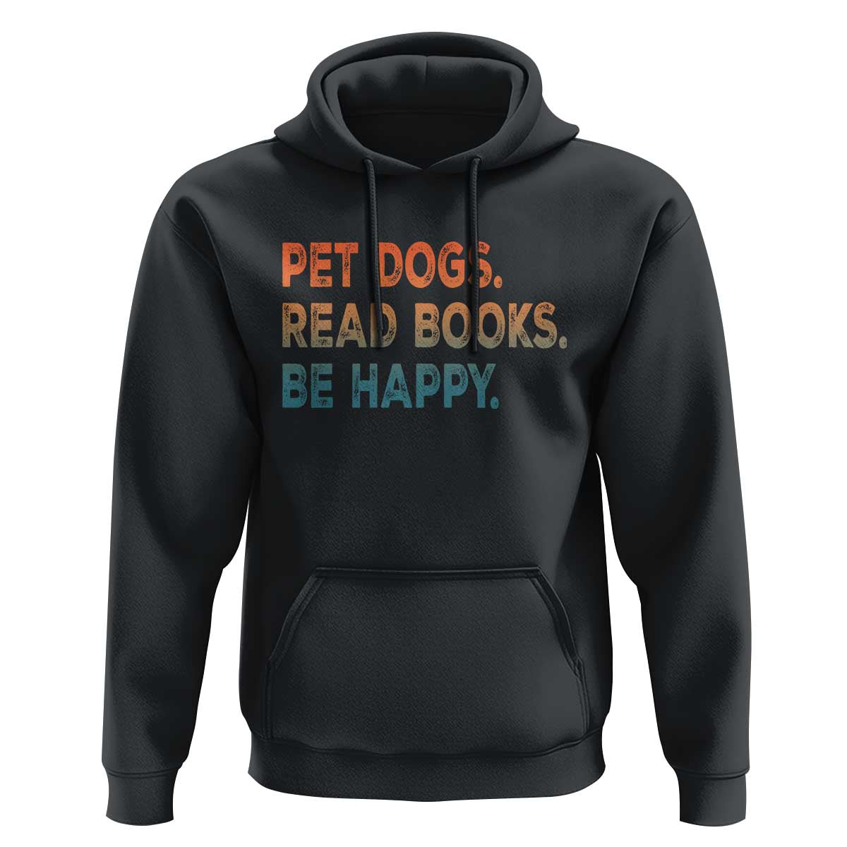 Dog Book Lovers Hoodie Retro Pet Dogs Read Books Be Happy