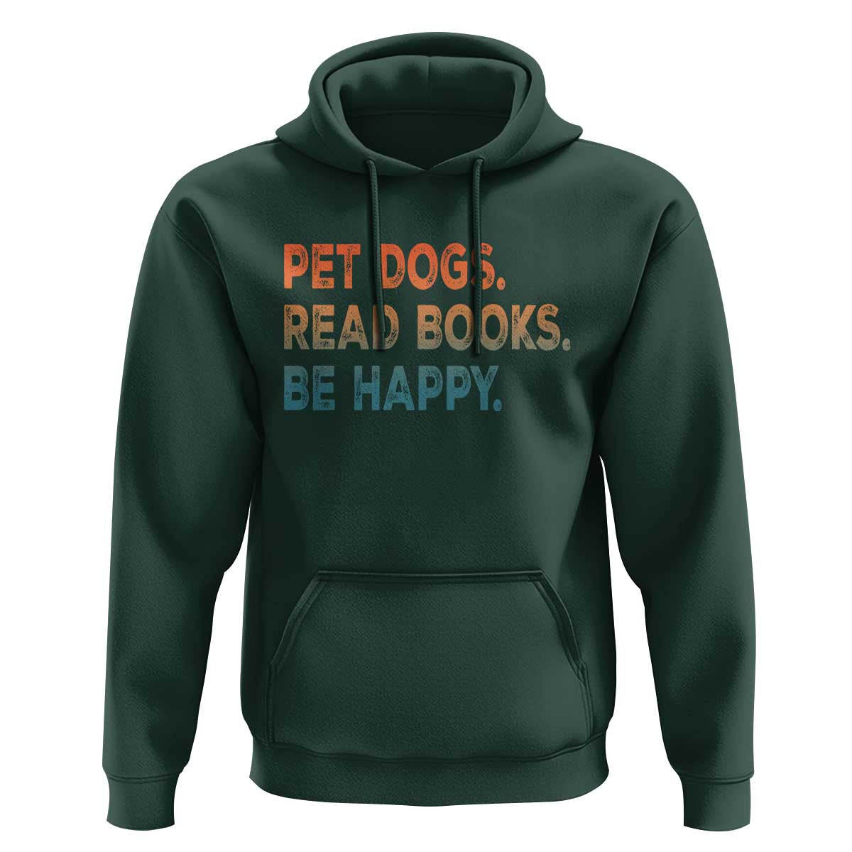 Dog Book Lovers Hoodie Retro Pet Dogs Read Books Be Happy