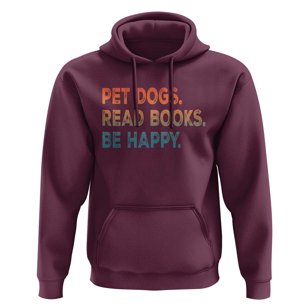 Dog Book Lovers Hoodie Retro Pet Dogs Read Books Be Happy