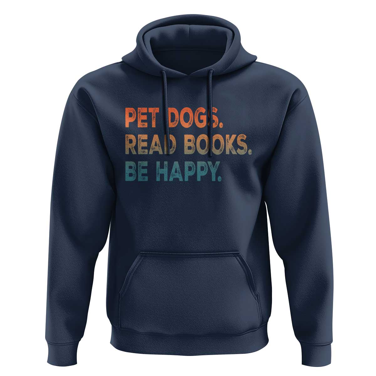 Dog Book Lovers Hoodie Retro Pet Dogs Read Books Be Happy