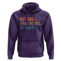 Dog Book Lovers Hoodie Retro Pet Dogs Read Books Be Happy