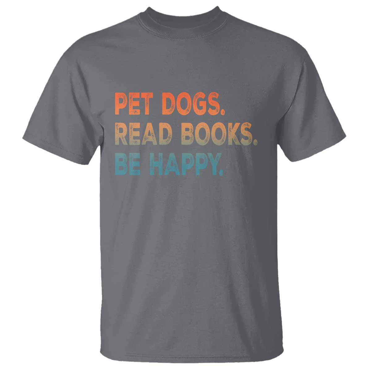 Dog Book Lovers T Shirt Retro Pet Dogs Read Books Be Happy
