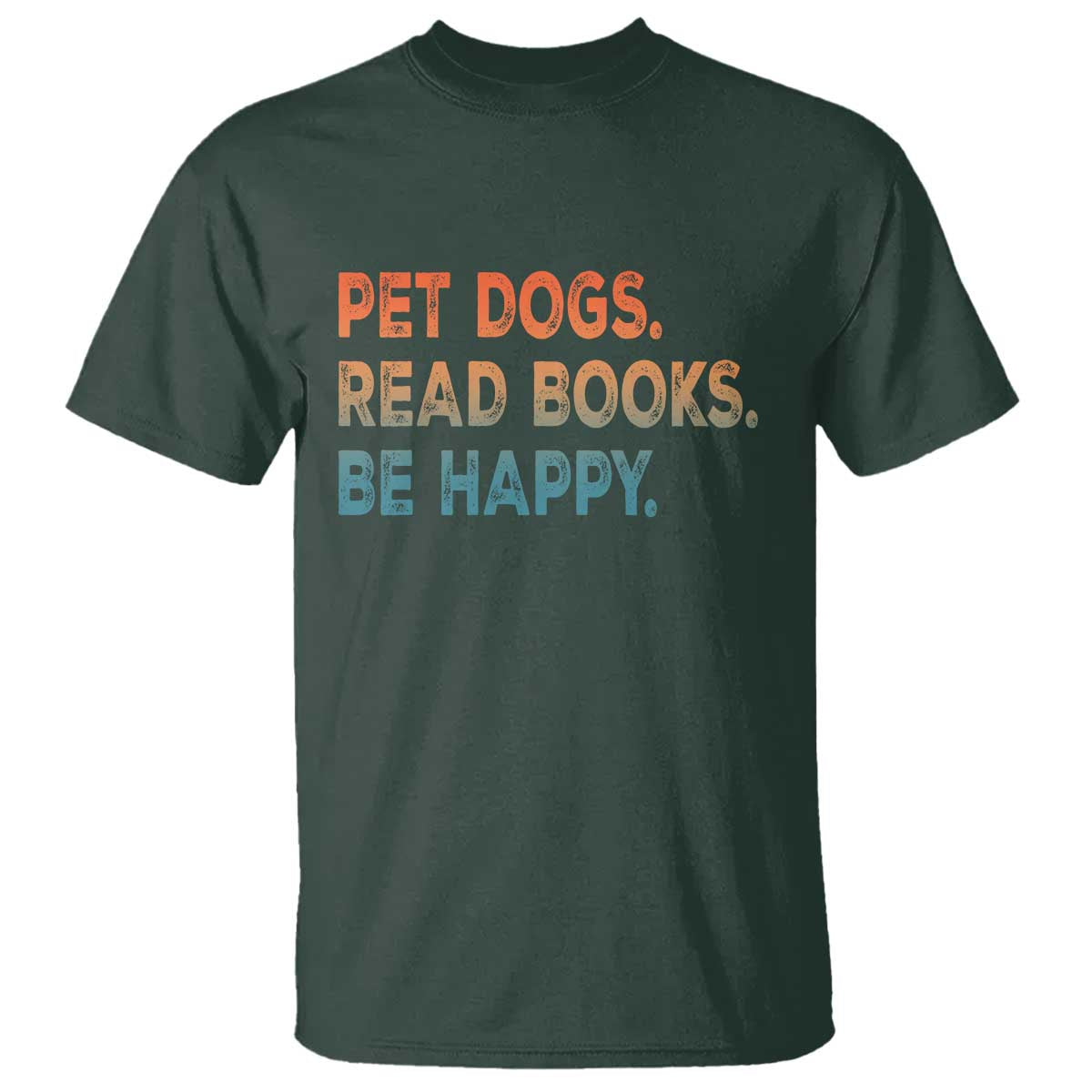 Dog Book Lovers T Shirt Retro Pet Dogs Read Books Be Happy