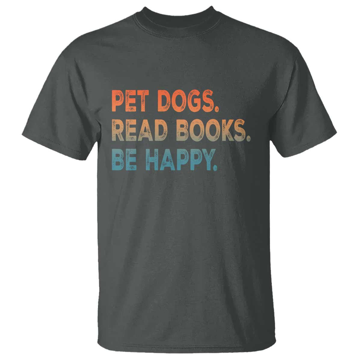 Dog Book Lovers T Shirt Retro Pet Dogs Read Books Be Happy