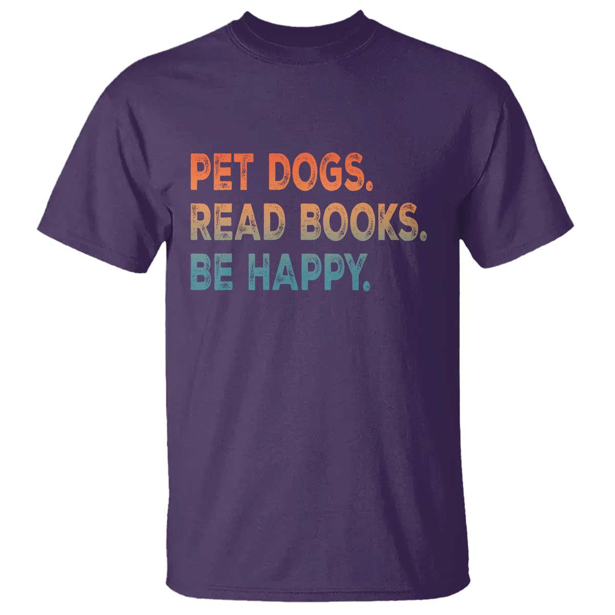 Dog Book Lovers T Shirt Retro Pet Dogs Read Books Be Happy