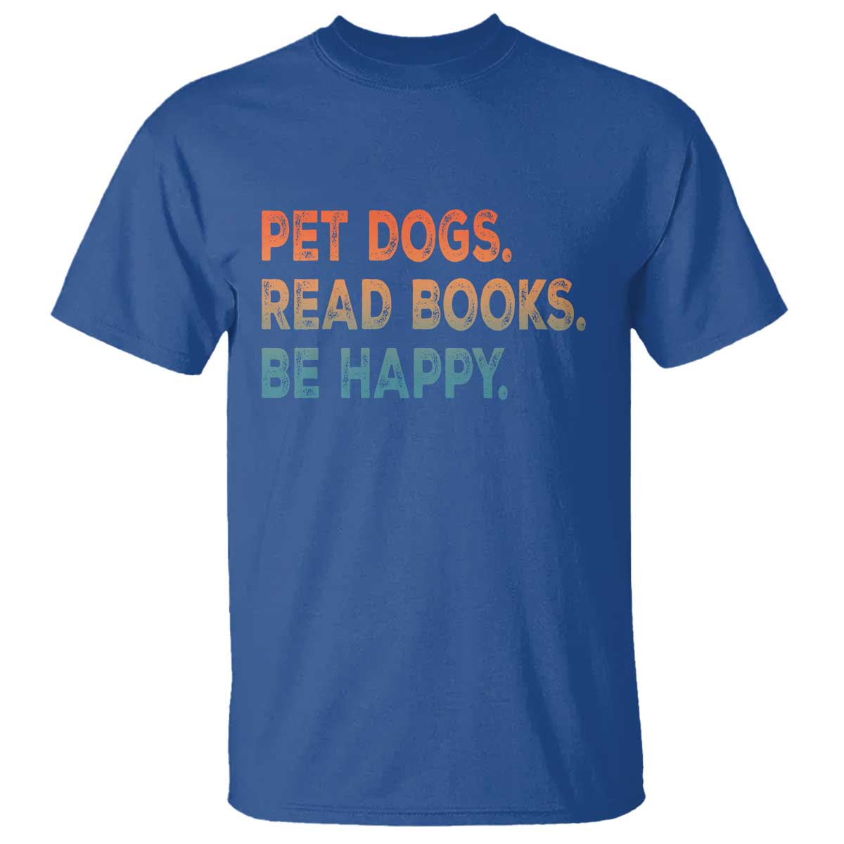 Dog Book Lovers T Shirt Retro Pet Dogs Read Books Be Happy