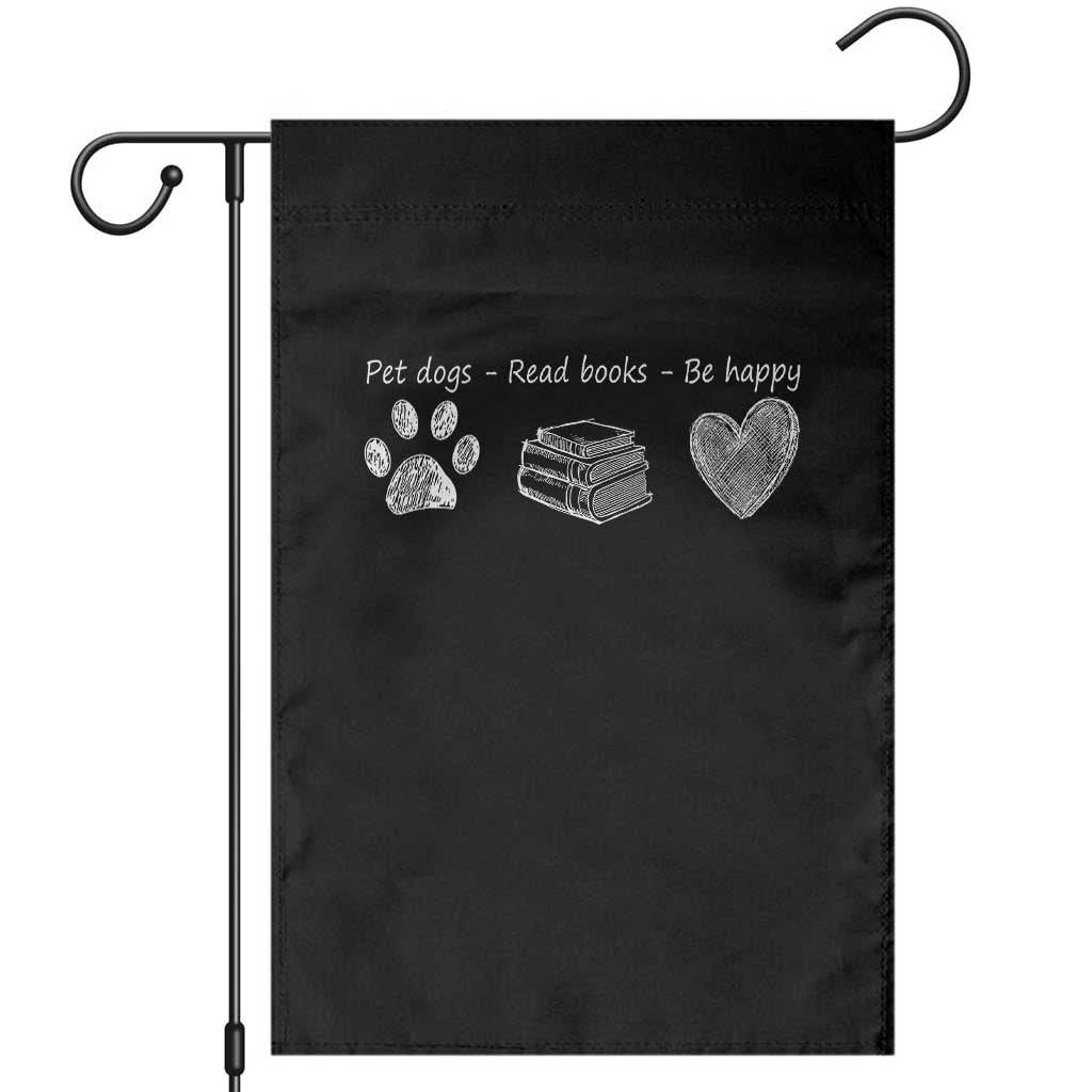 Funny Dog Book Lovers Garden Flag Pet Dogs Read Books Be Happy