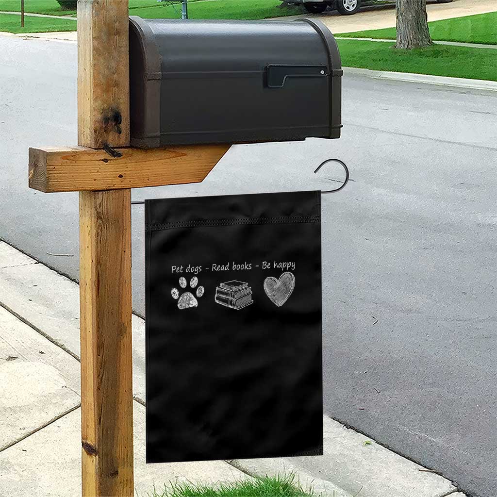 Funny Dog Book Lovers Garden Flag Pet Dogs Read Books Be Happy