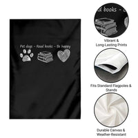 Funny Dog Book Lovers Garden Flag Pet Dogs Read Books Be Happy