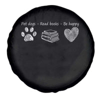 Funny Dog Book Lovers Spare Tire Cover Pet Dogs Read Books Be Happy