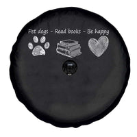 Funny Dog Book Lovers Spare Tire Cover Pet Dogs Read Books Be Happy