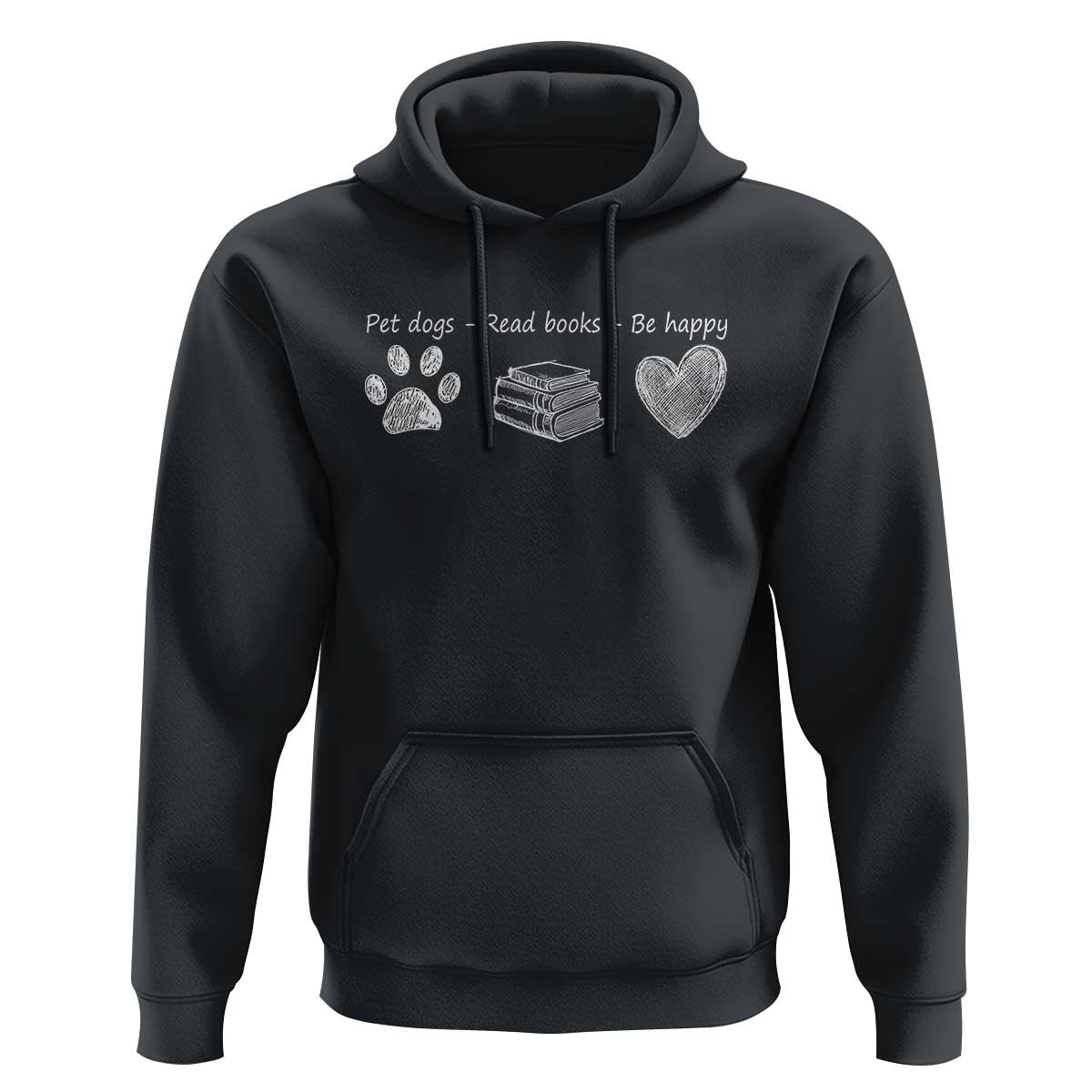 Funny Dog Book Lovers Hoodie Pet Dogs Read Books Be Happy