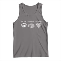 Funny Dog Book Lovers Tank Top Pet Dogs Read Books Be Happy