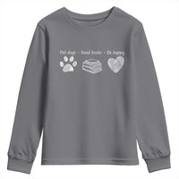 Funny Dog Book Lovers Youth Sweatshirt Pet Dogs Read Books Be Happy
