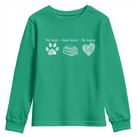 Funny Dog Book Lovers Youth Sweatshirt Pet Dogs Read Books Be Happy