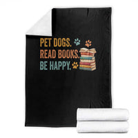 Retro Dog Book Lovers Throw Blanket Bookish Dog Mom Gift