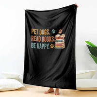 Retro Dog Book Lovers Throw Blanket Bookish Dog Mom Gift