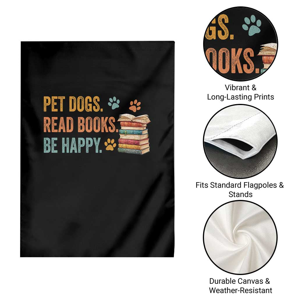 Retro Dog Book Lovers Garden Flag Bookish Dog Mom Gift