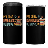 Retro Dog Book Lovers 4 in 1 Can Cooler Tumbler Bookish Dog Mom Gift