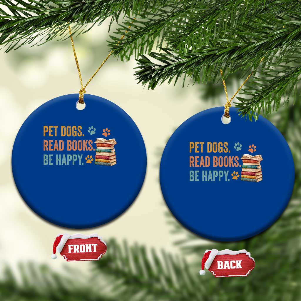 Retro Dog Book Lovers Ceramic Ornament Bookish Dog Mom Gift