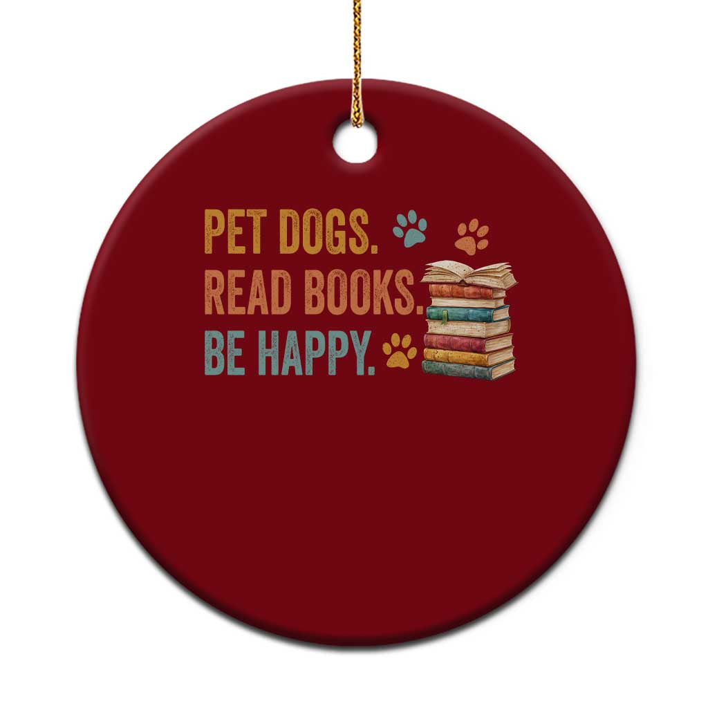 Retro Dog Book Lovers Ceramic Ornament Bookish Dog Mom Gift